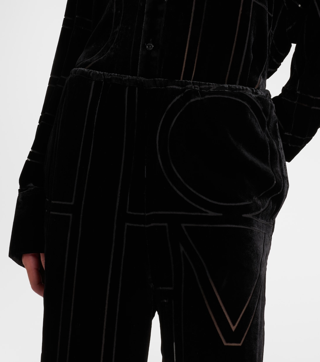 Pantalon ample en velours à logo | Toteme