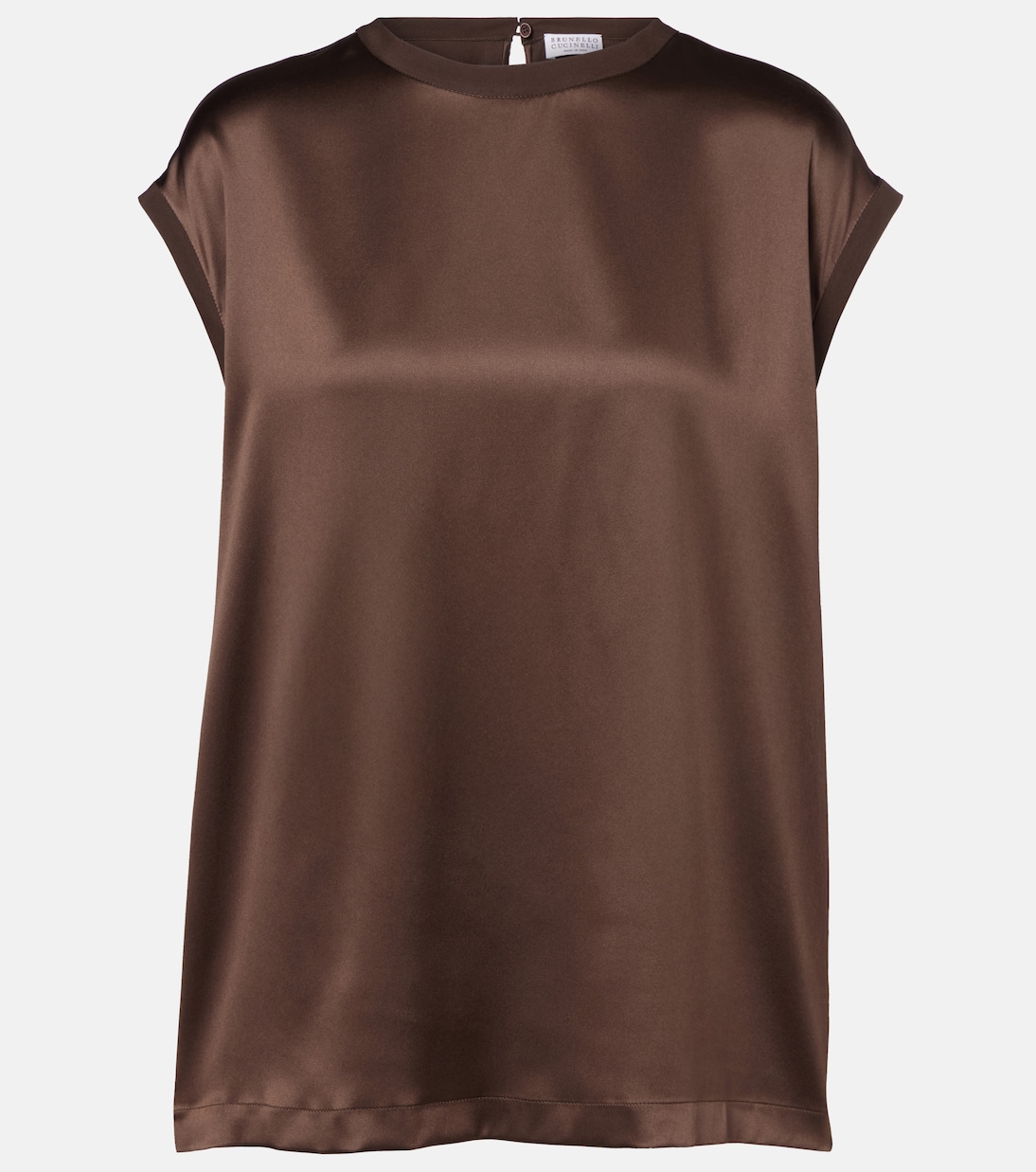 Silk-blend satin top | Brunello Cucinelli