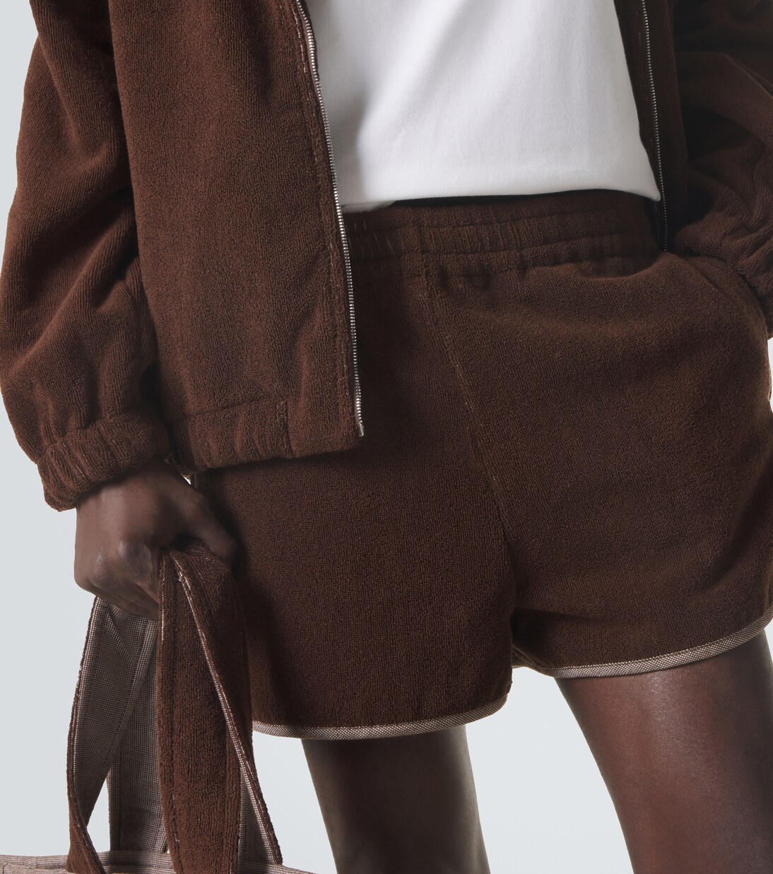 Logo cotton terry shorts | Versace