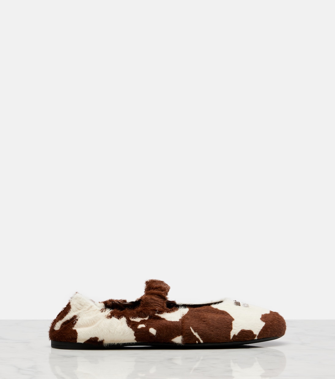 Cow-print calf hair ballet flats | Miu Miu