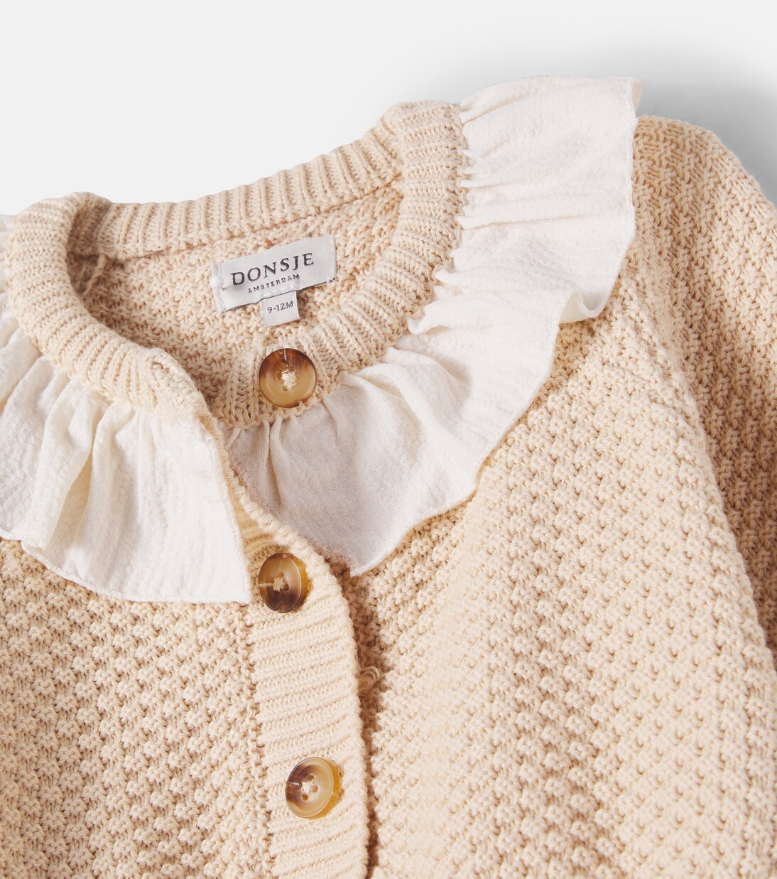 Baby Veertje ruffled cotton cardigan | Donsje
