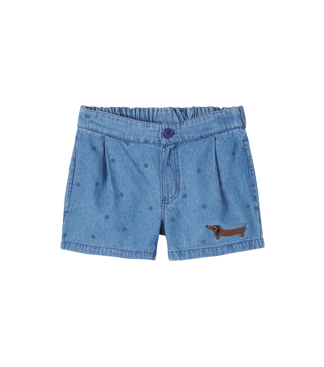 Shorts de denim con lunares bordados | Mini Rodini