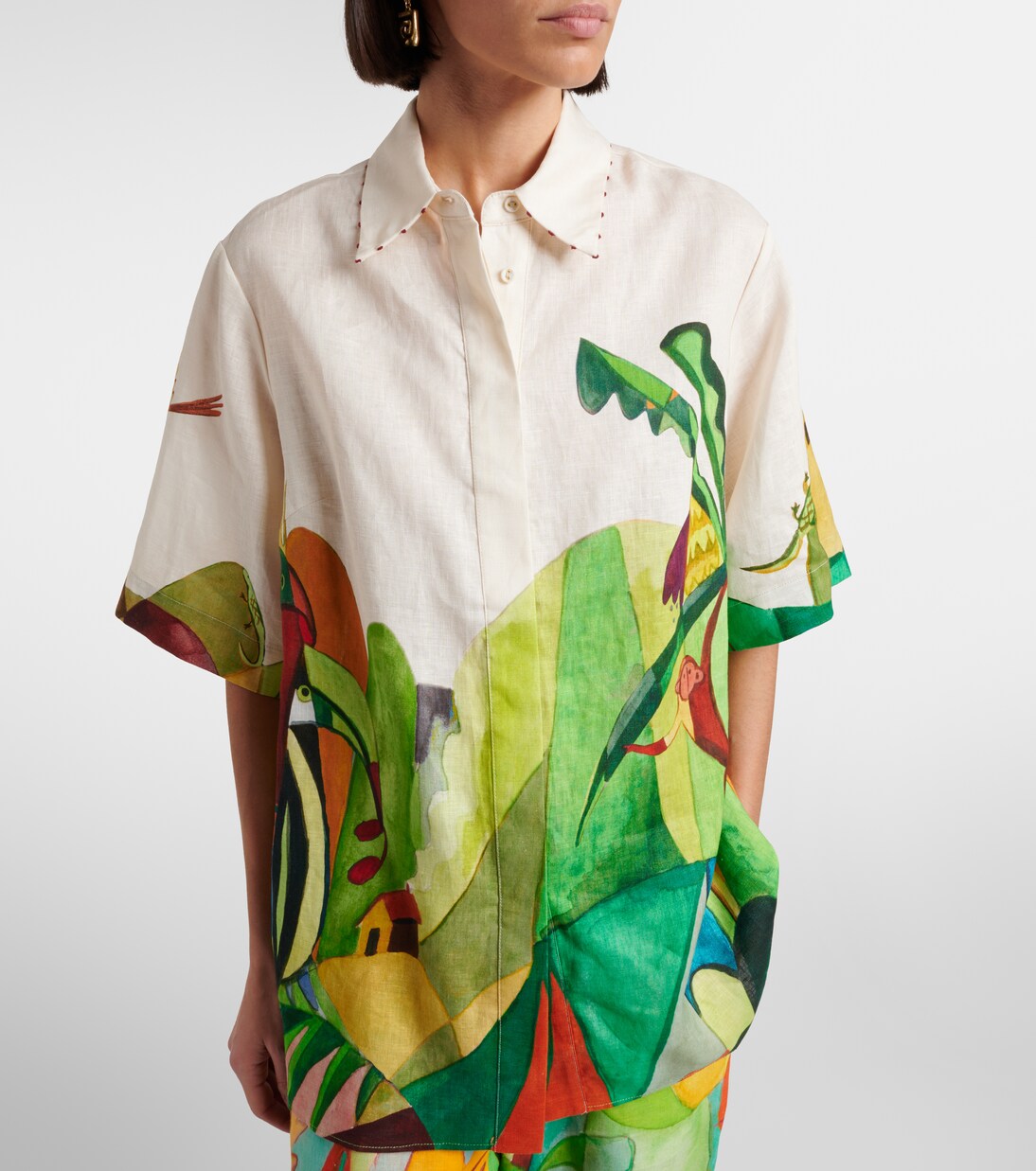 x Mokshini linen bowling shirt | Alémais