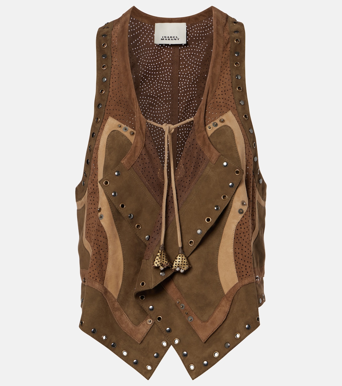 Kelby studded patchwork suede vest | Isabel Marant