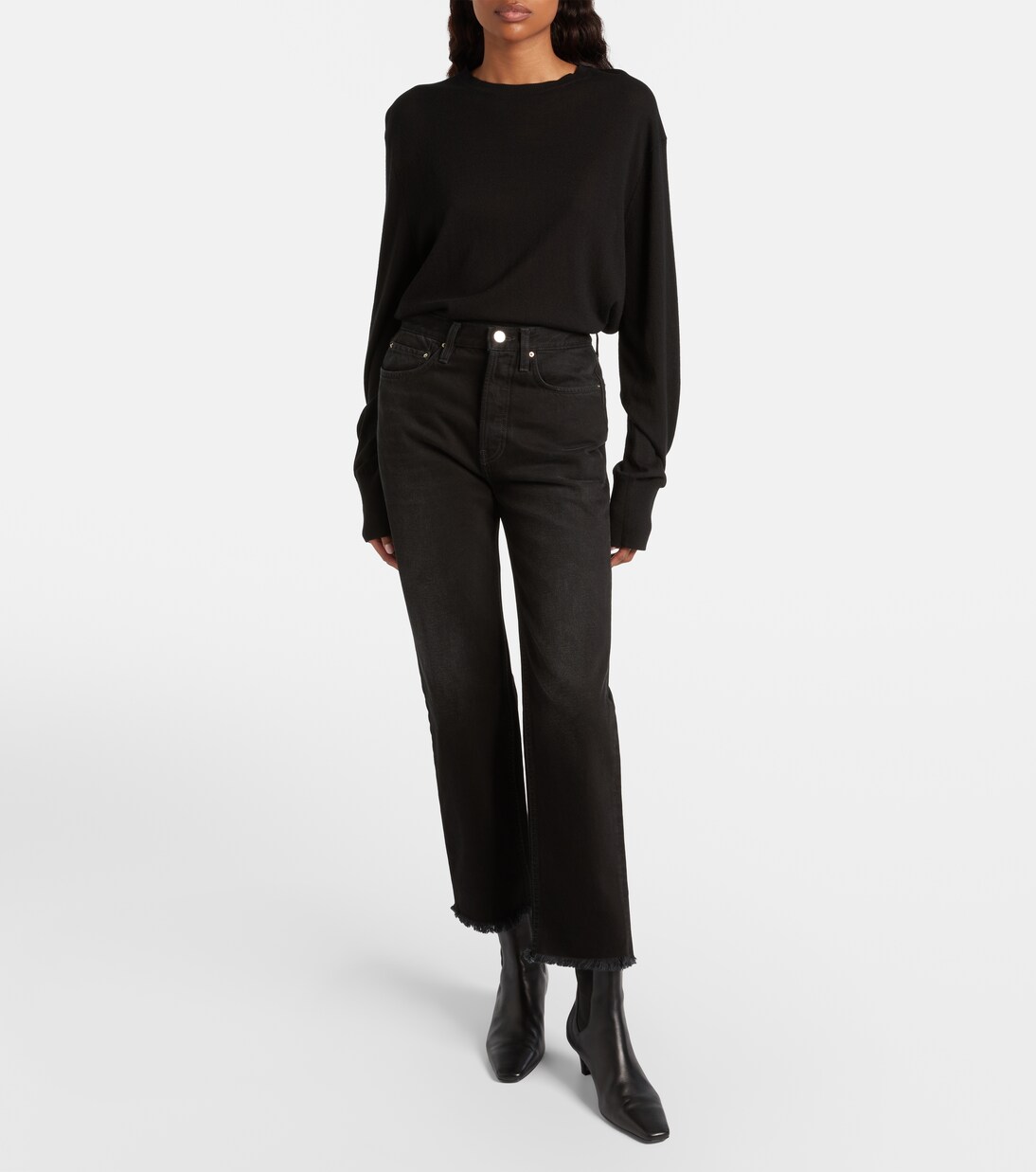 Jeans rectos con efecto desgastado | Toteme