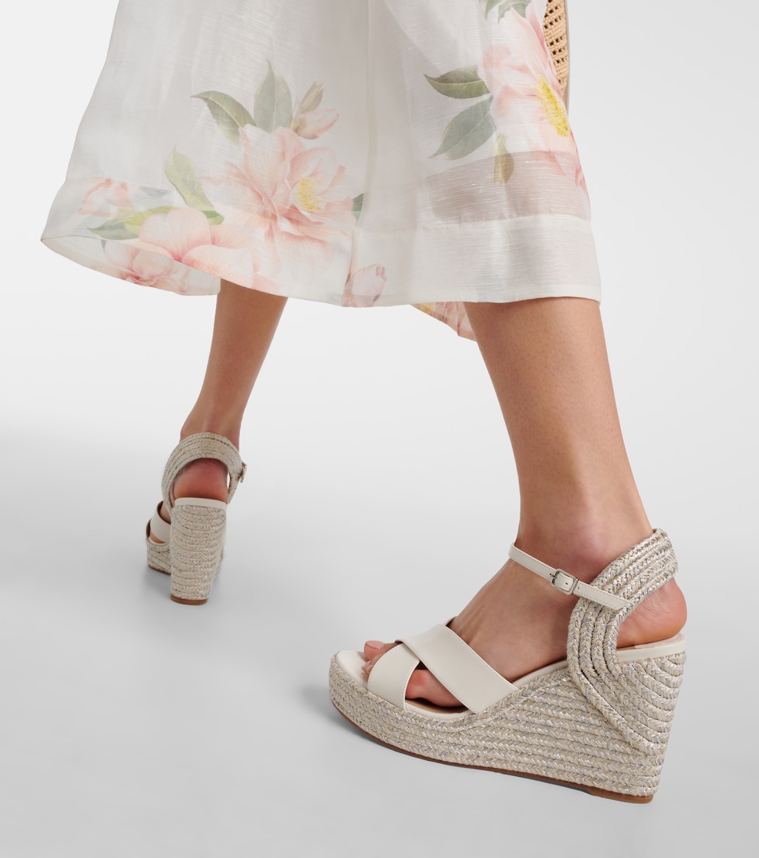 Sandales compensées Dellena 100 en cuir | Jimmy Choo