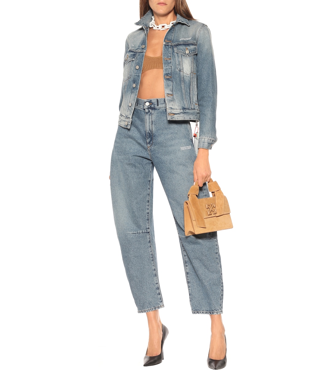 Top bralette in lana stretch | Off-White