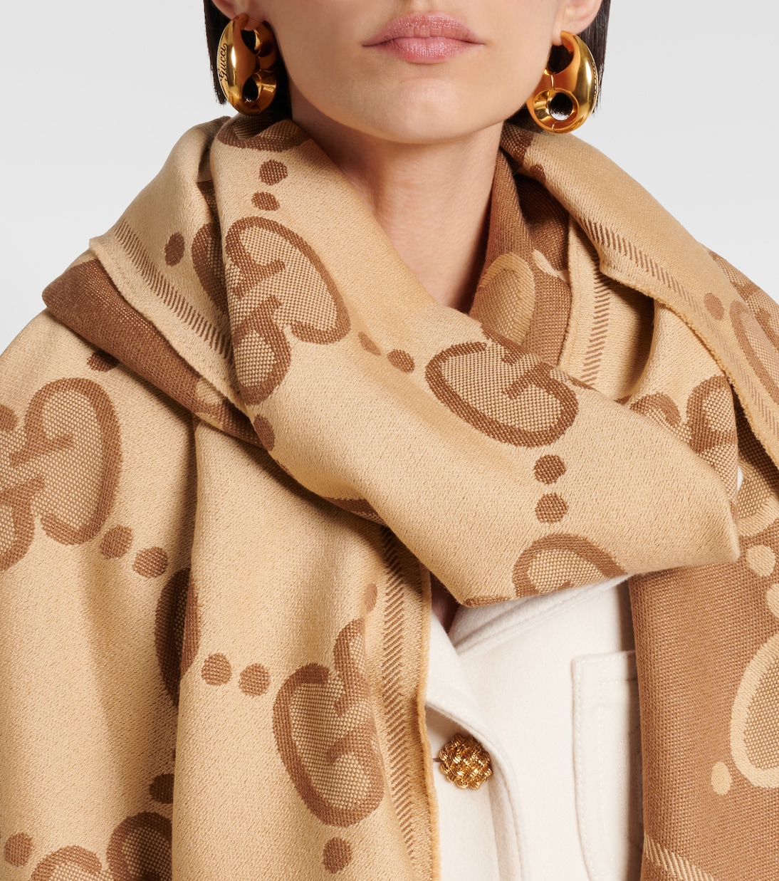 Sciarpa in jacquard di lana GG | Gucci