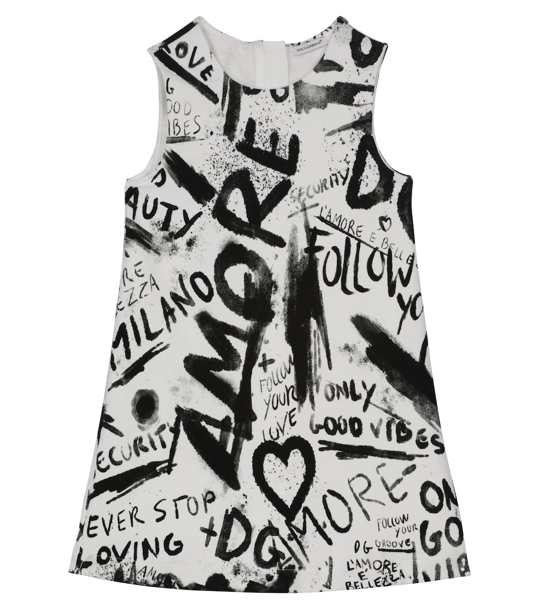 Bedrucktes Kleid aus Stretch-Baumwolle | Dolce&Gabbana Kids