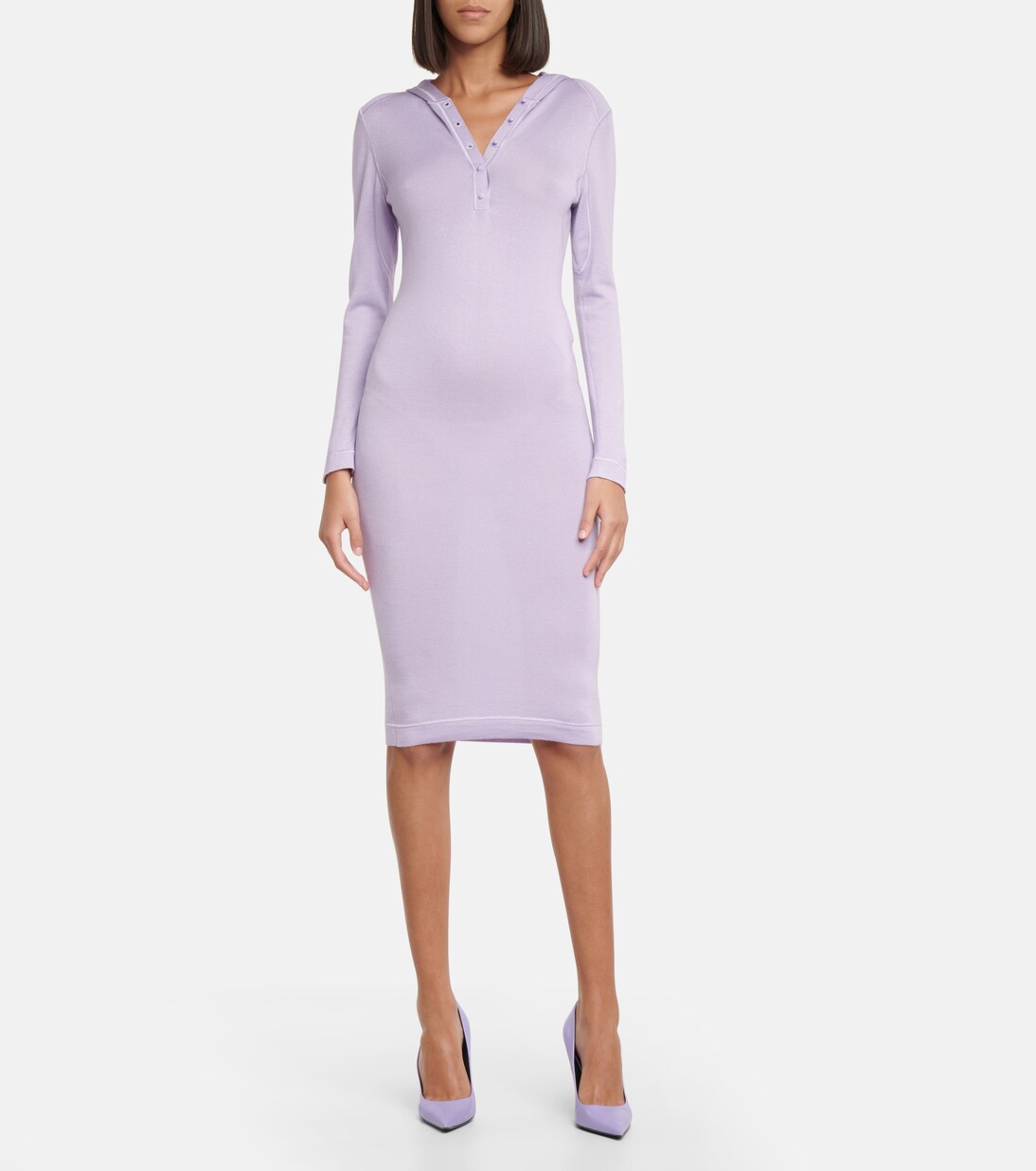 Robe midi à capuche en cachemire et soie | Tom Ford