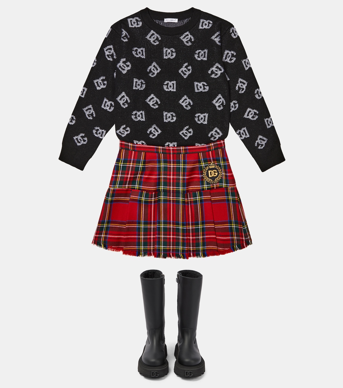Pull DG en jacquard de laine | Dolce&Gabbana Kids