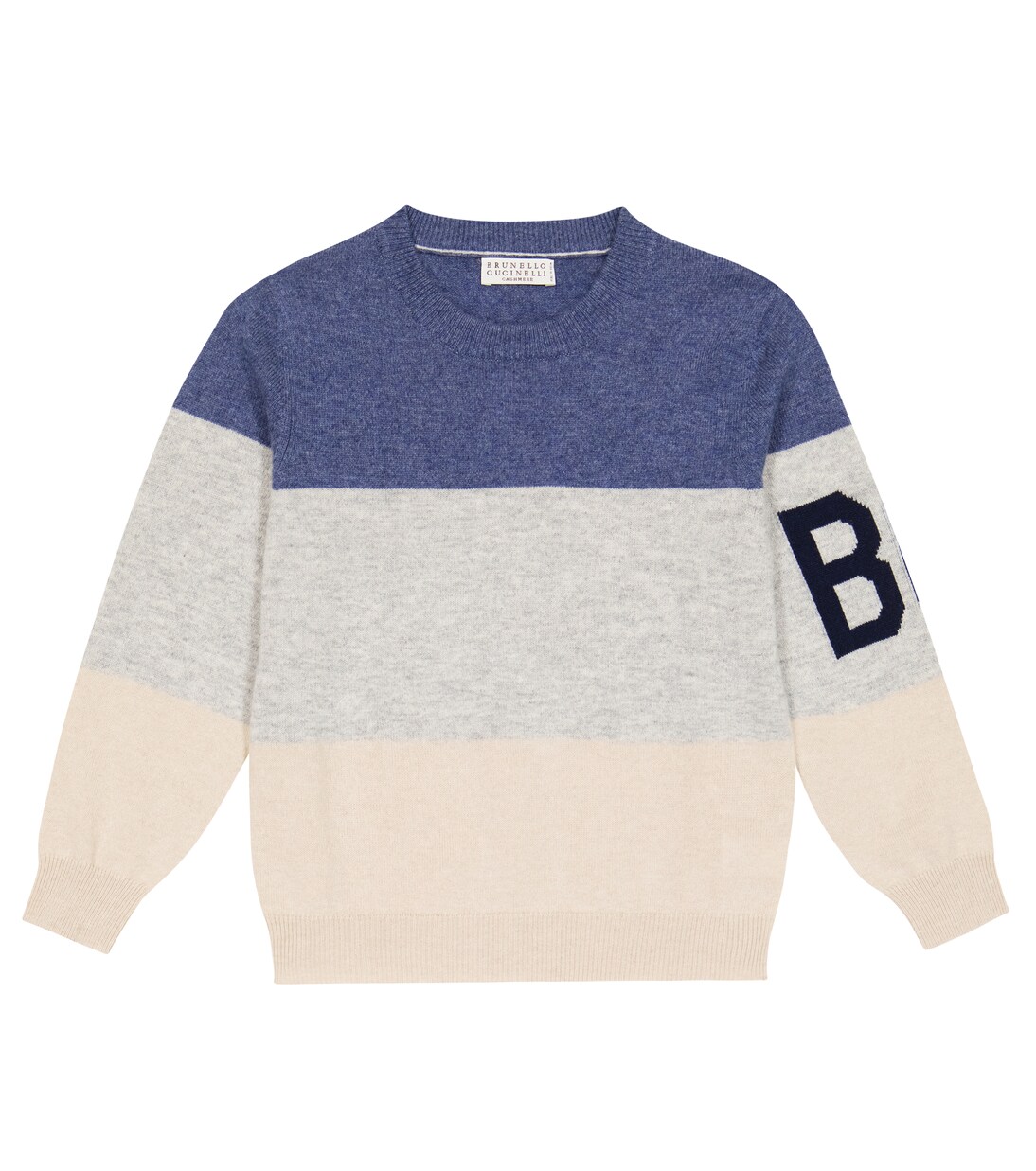 Pullover in cashmere a righe | Brunello Cucinelli Kids