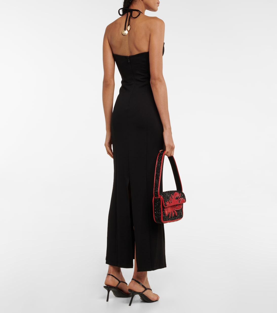 Vestido midi Bardot con cuello halter | Staud