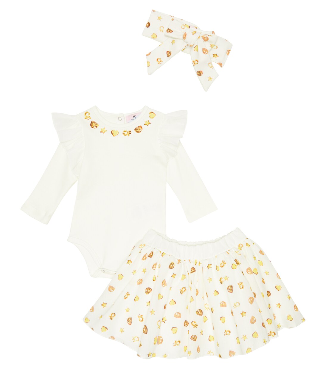 x Chiara Ferragni Bébé – Ensemble body, jupe et bandeau | Monnalisa