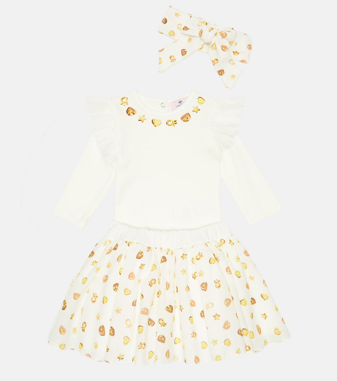 x Chiara Ferragni Bébé – Ensemble body, jupe et bandeau | Monnalisa