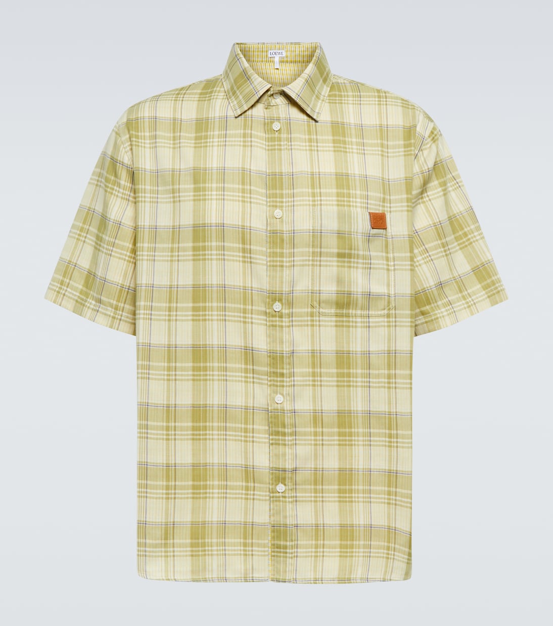 Camisa en mezcla de algodón a cuadros | Loewe