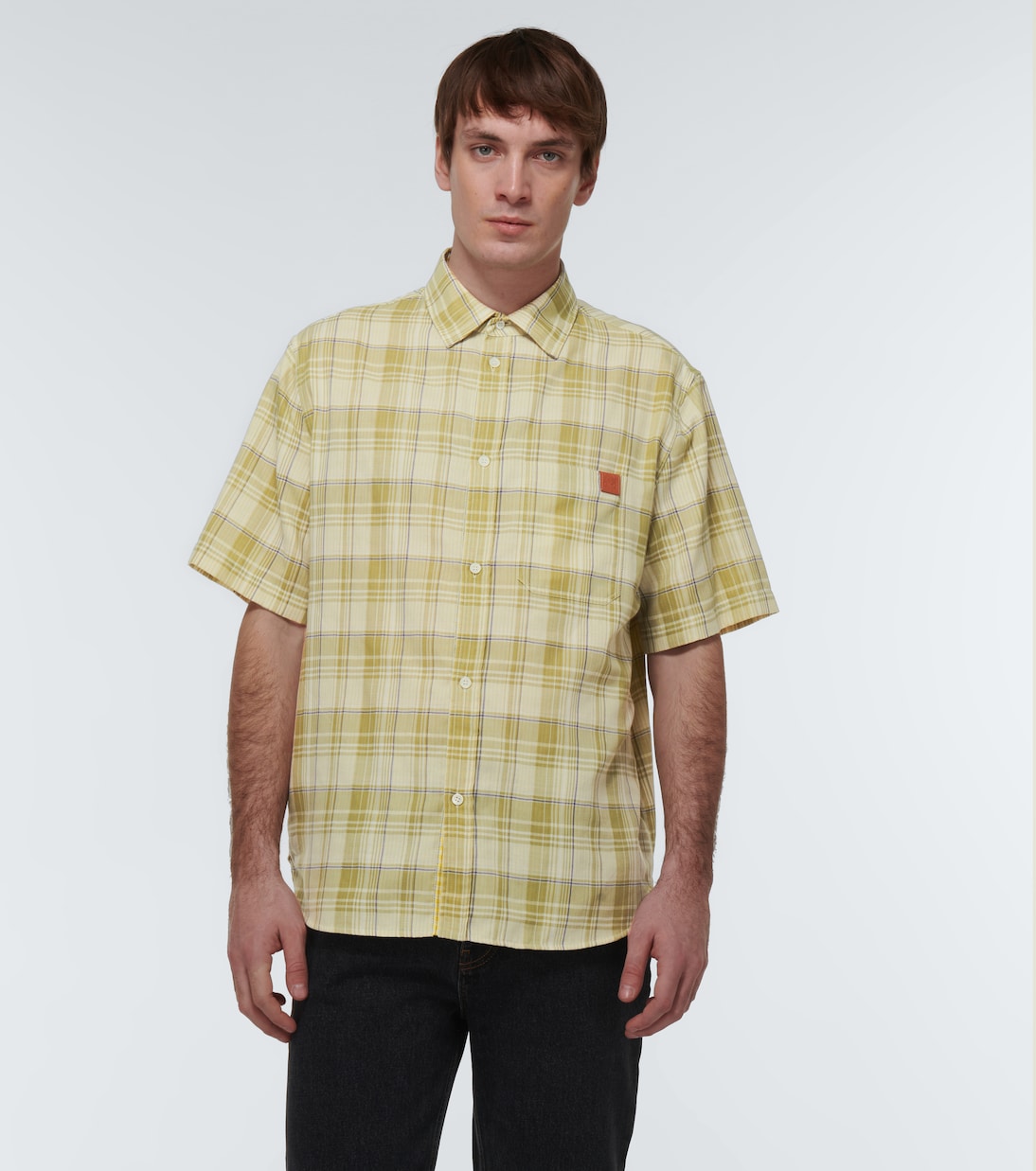 Camisa en mezcla de algodón a cuadros | Loewe