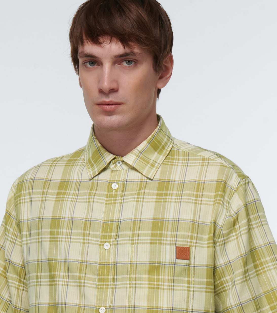 Camisa en mezcla de algodón a cuadros | Loewe