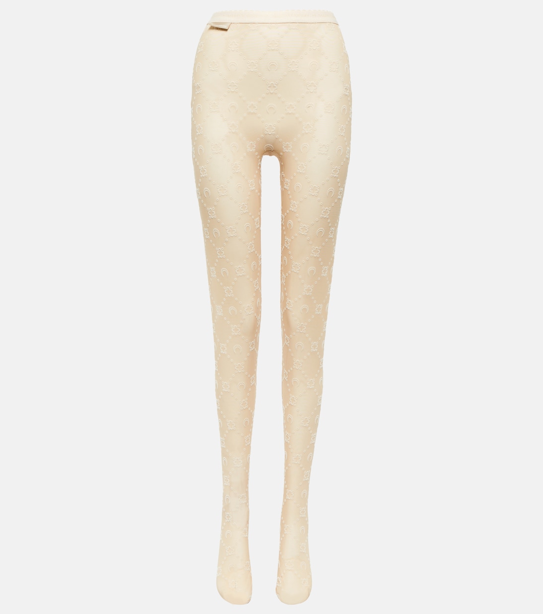 Moonogram flocked mesh tights | Marine Serre