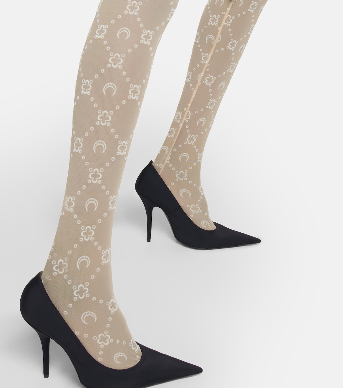 Moonogram flocked mesh tights | Marine Serre