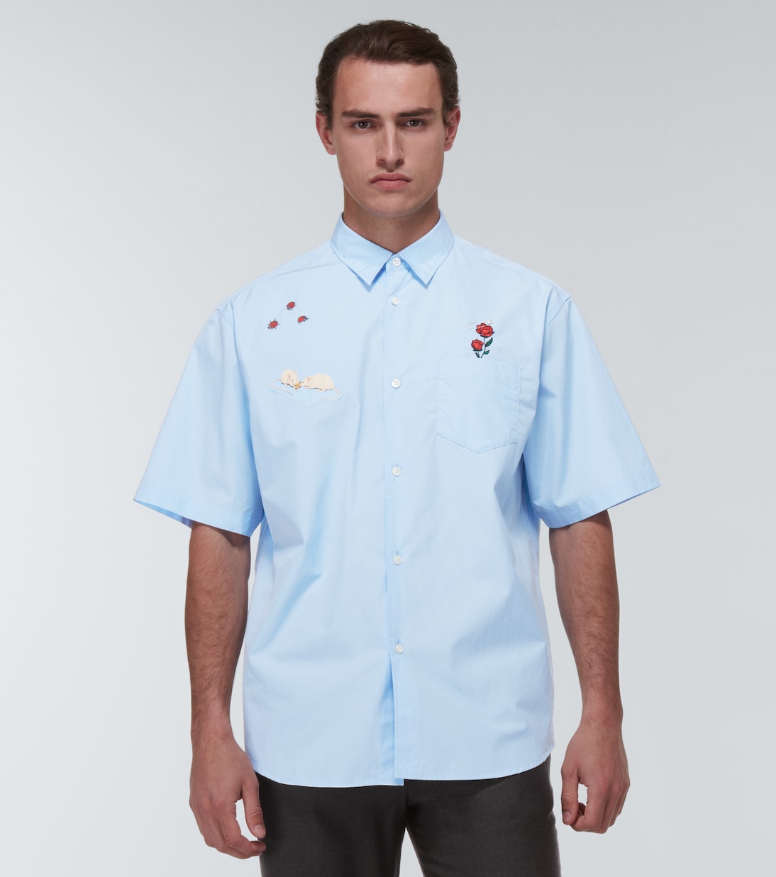 Camisa en popelín de algodón bordada | Undercover