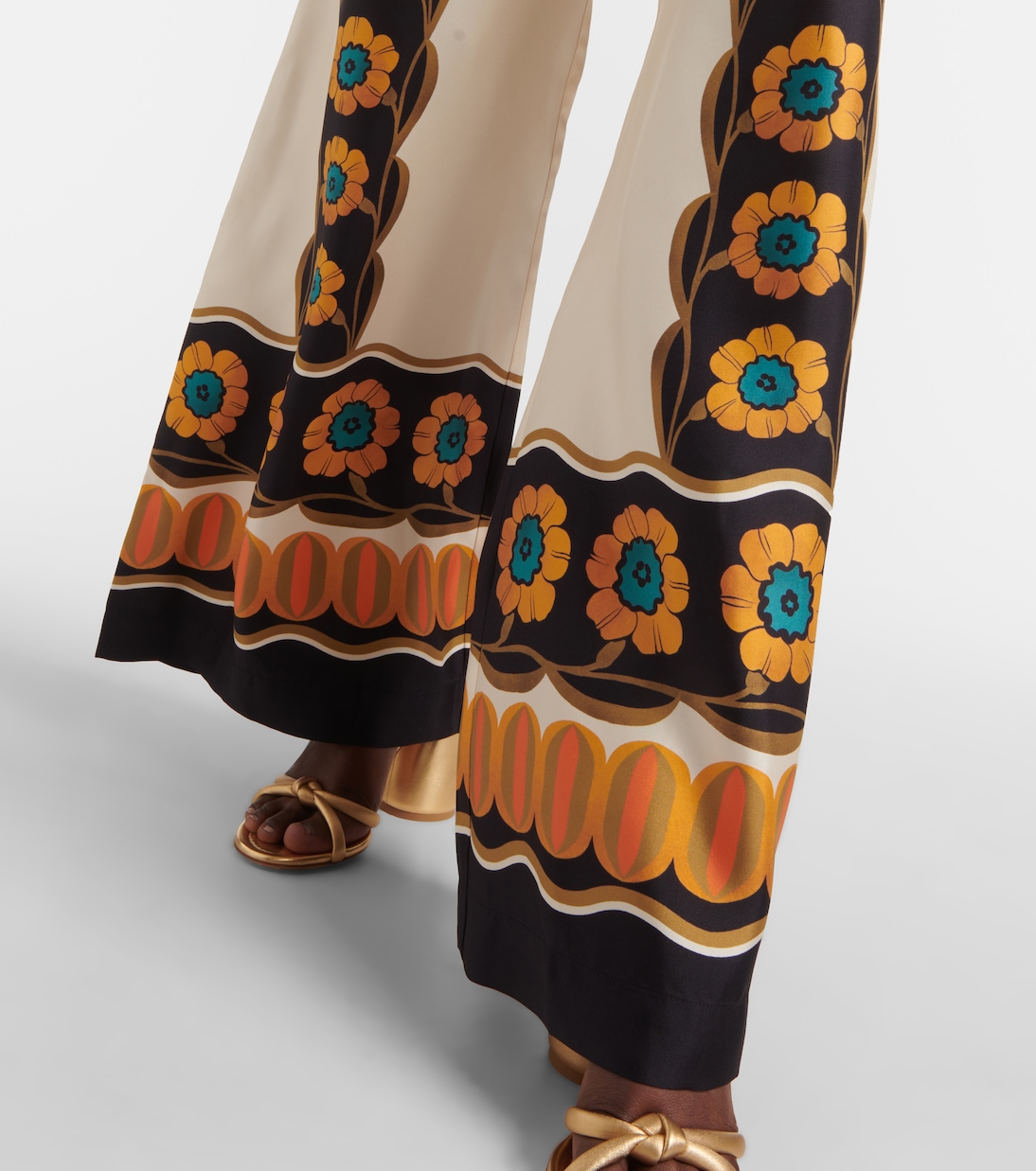 Printed silk twill palazzo pants | La DoubleJ