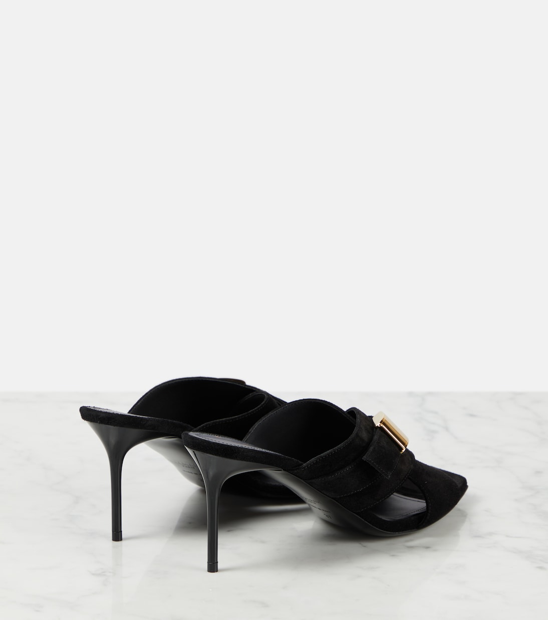 Pantoletten Uma aus Veloursleder | Balmain
