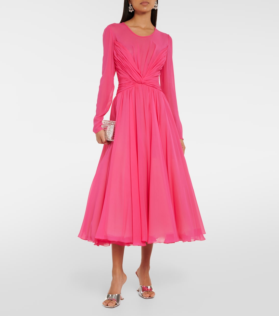 Vestido midi de georgette de seda | Giambattista Valli
