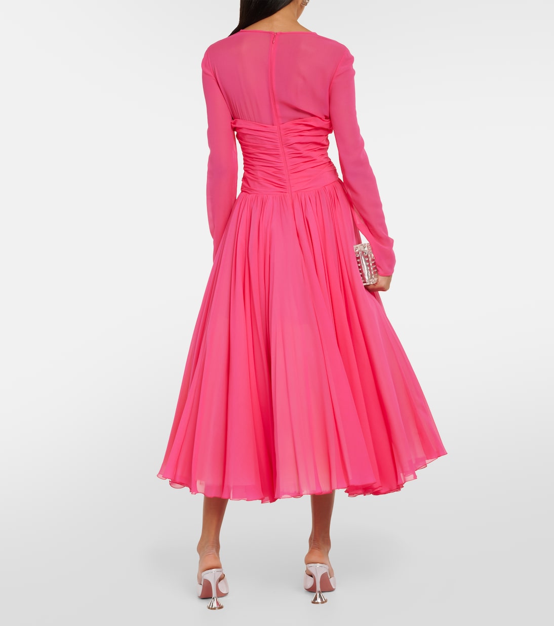 Vestido midi de georgette de seda | Giambattista Valli