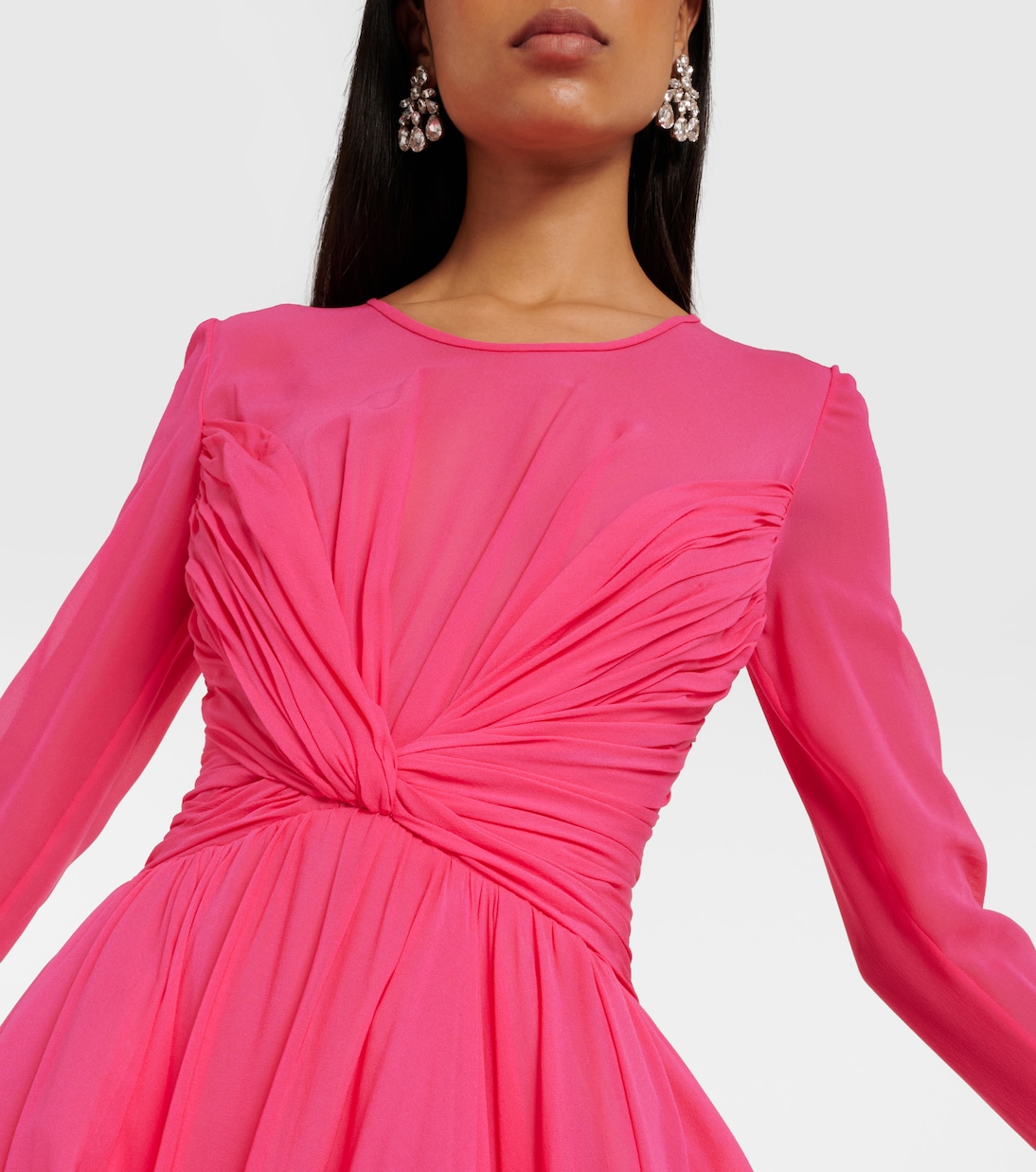 Vestido midi de georgette de seda | Giambattista Valli