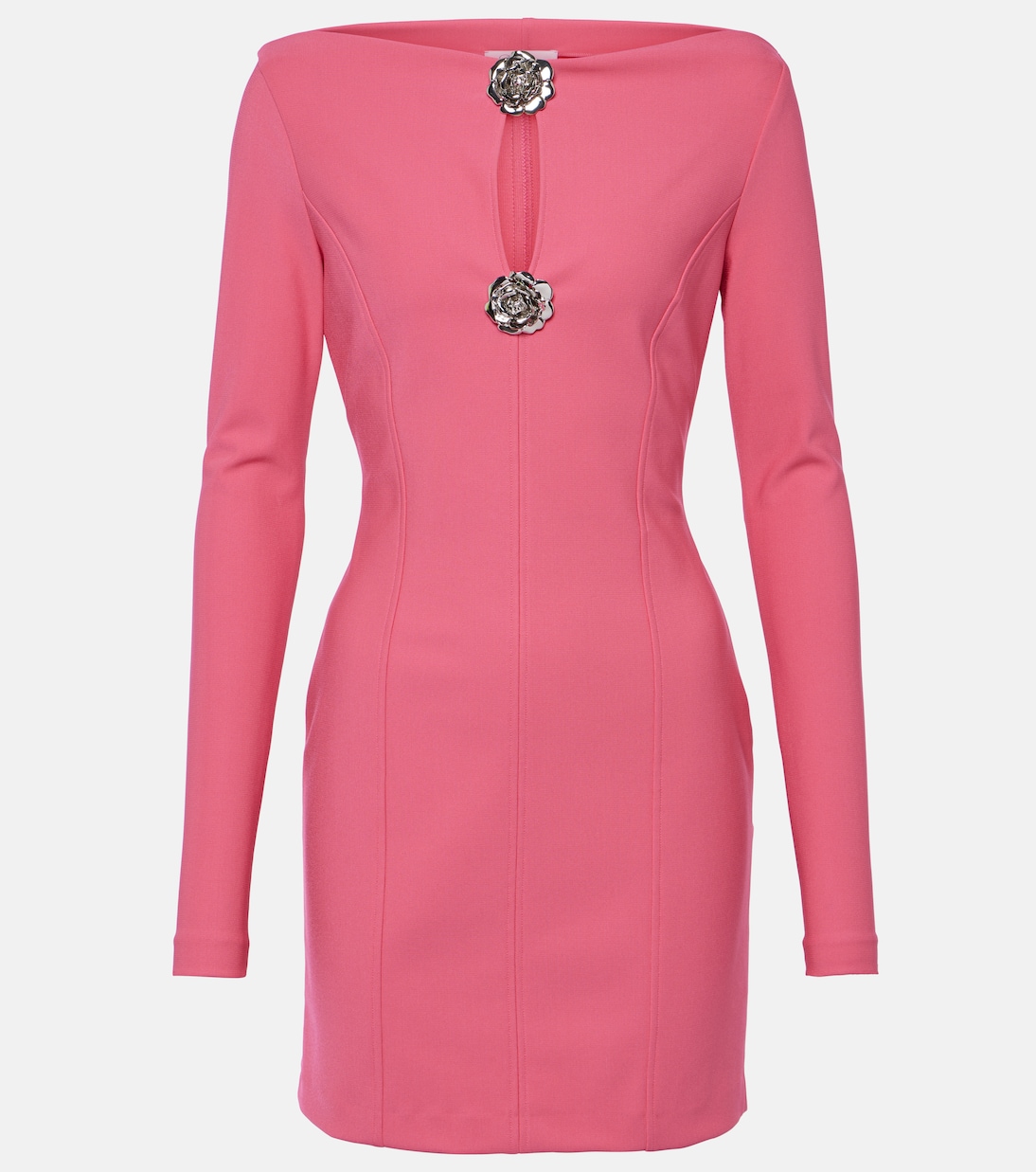 Vestido corto de jersey con apliques florales | Blumarine