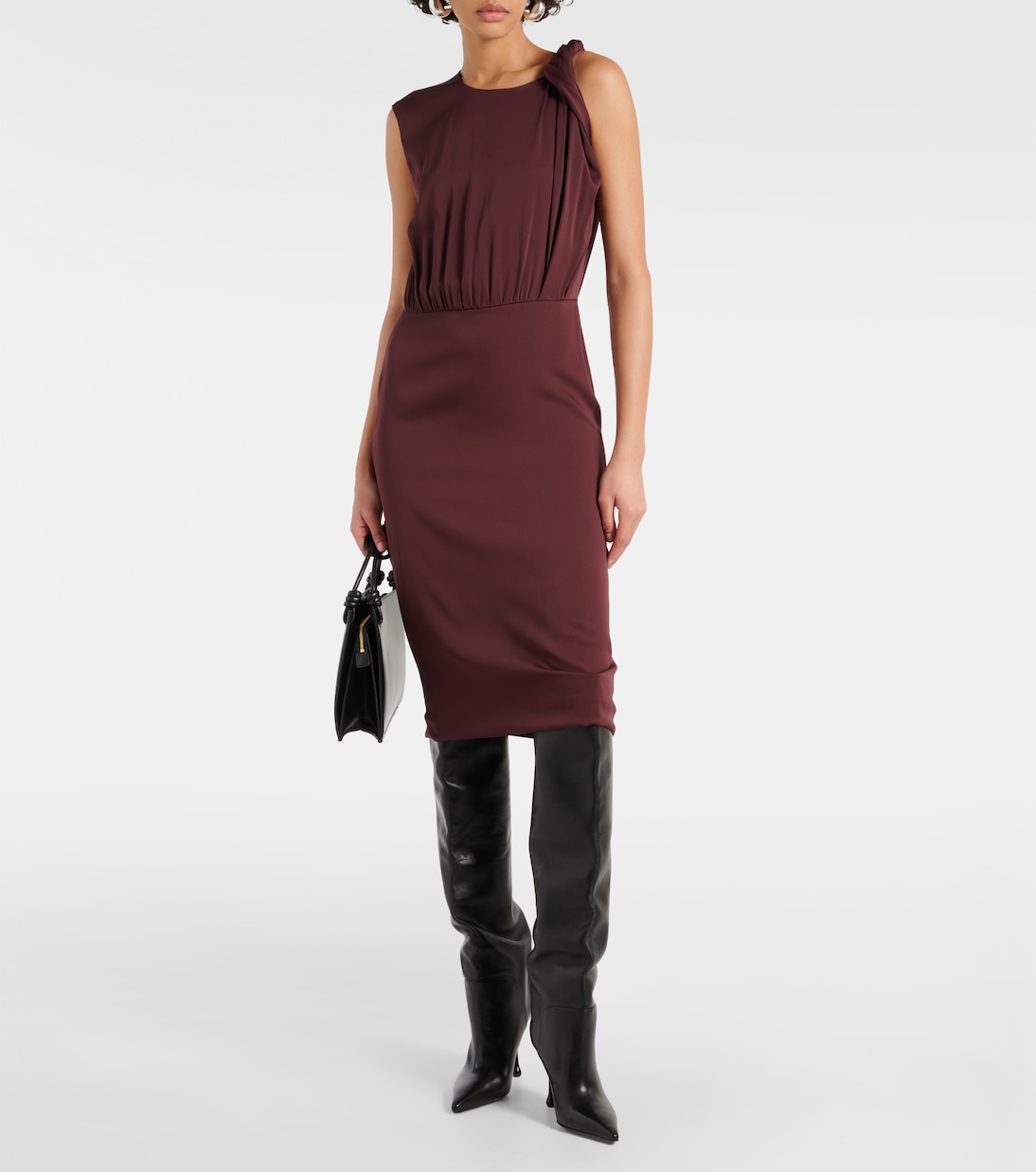 Vestido midi Cris de georgette de mezcla de seda | Sportmax