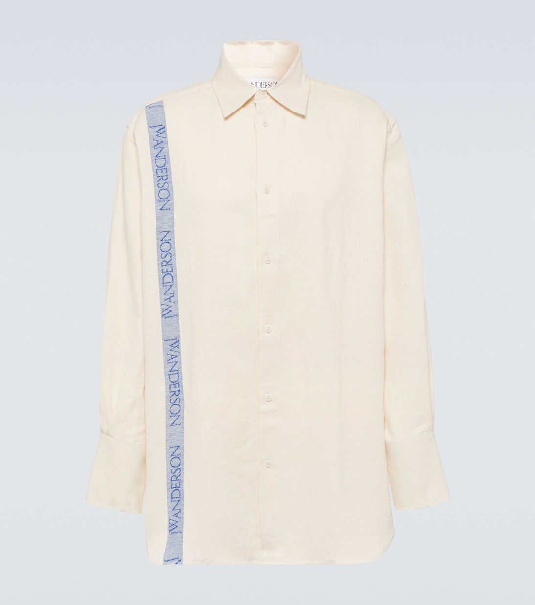 Camicia in cotone e lino a righe | JW Anderson