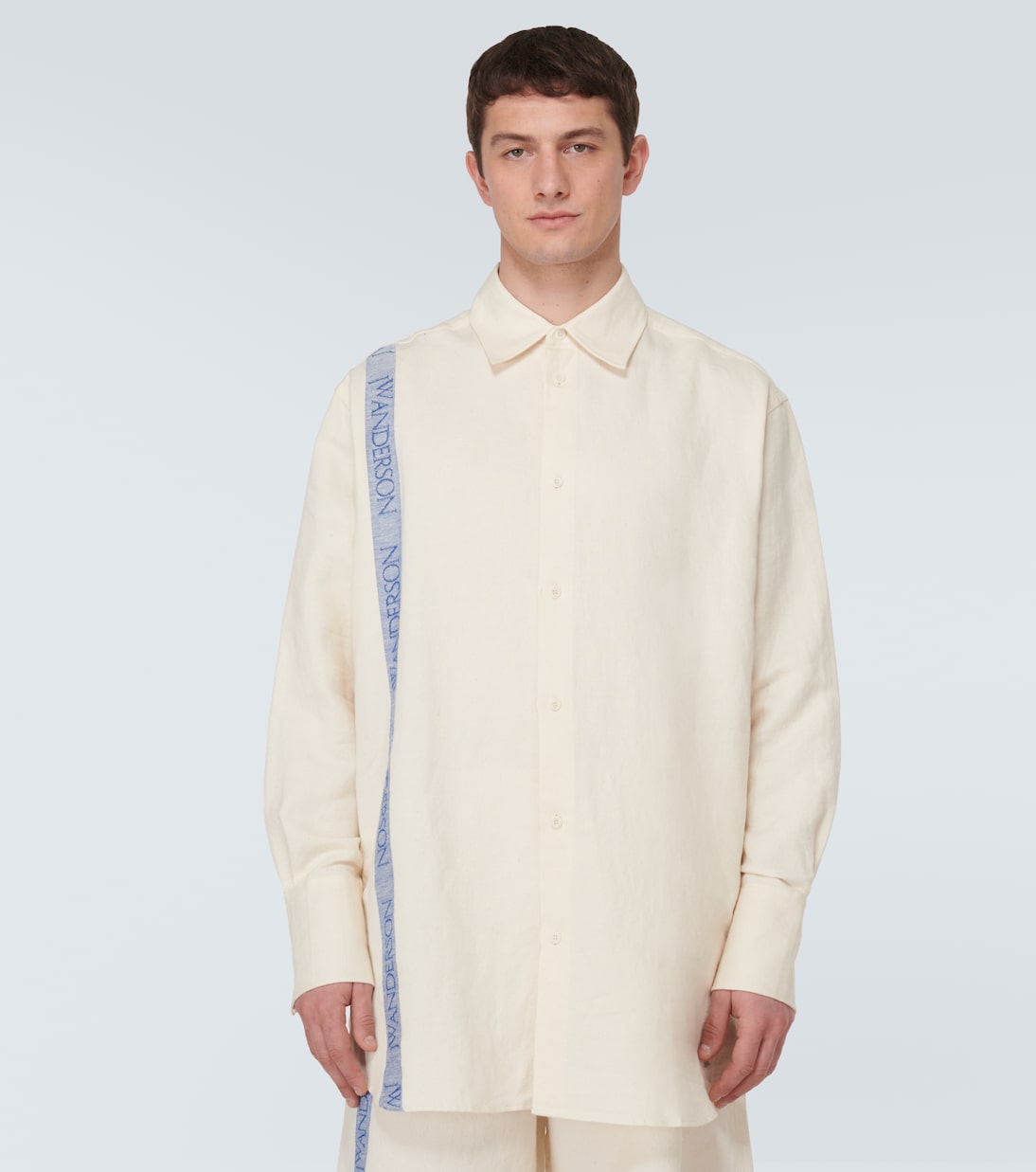 Camicia in cotone e lino a righe | JW Anderson