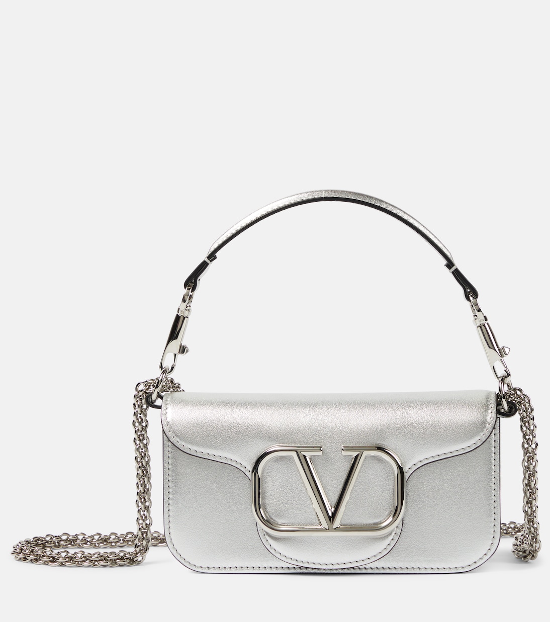 Schultertasche Locò Small aus Metallic-Leder | Valentino Garavani