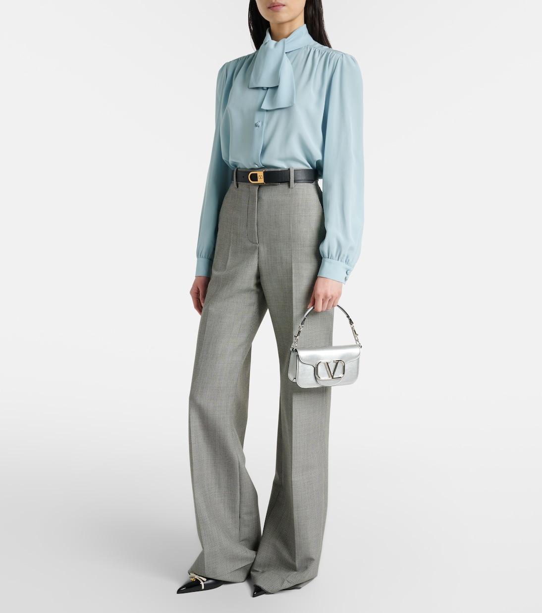 Sac Locò Small en cuir métallisé | Valentino Garavani