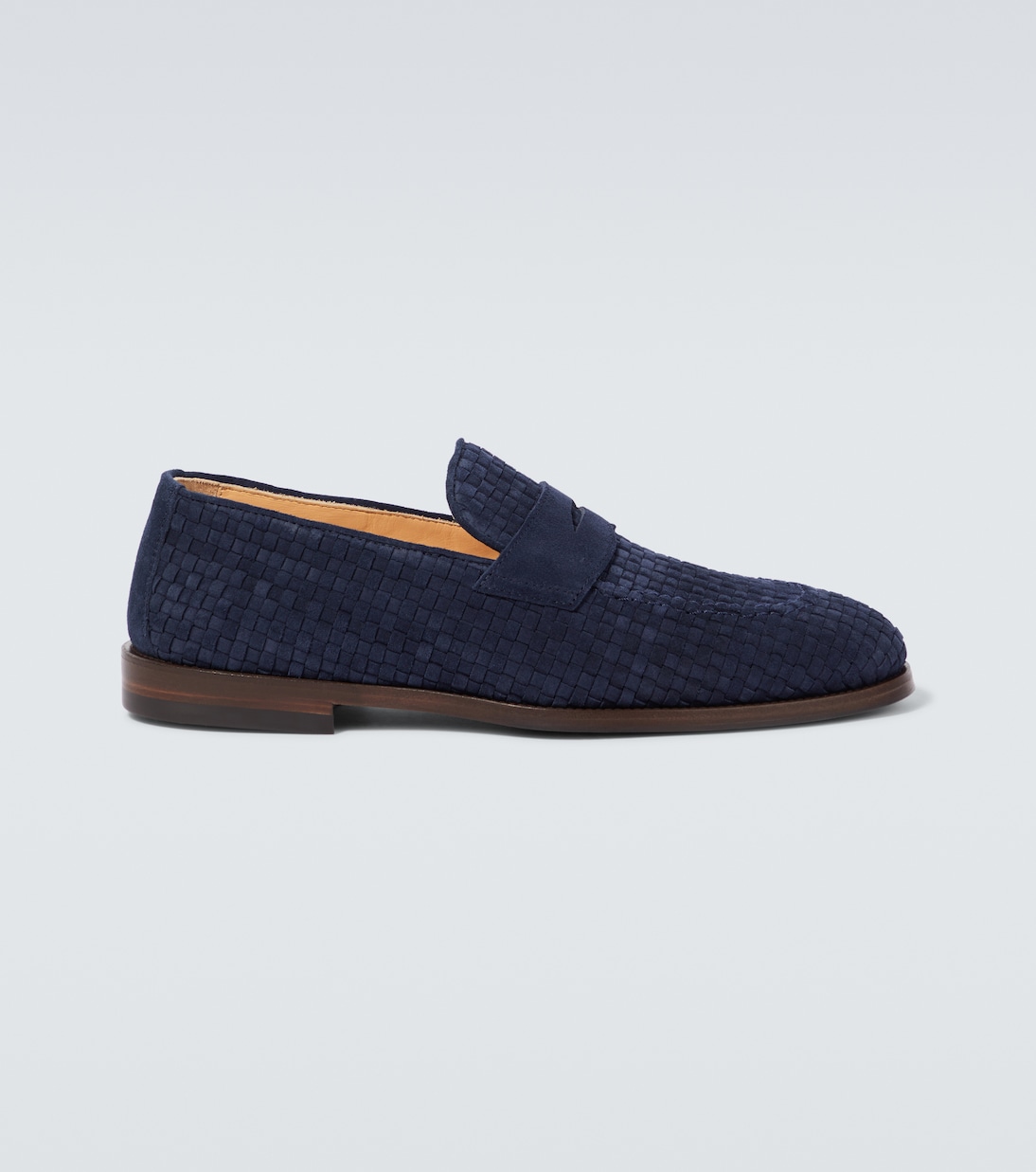 Woven suede penny loafers | Brunello Cucinelli