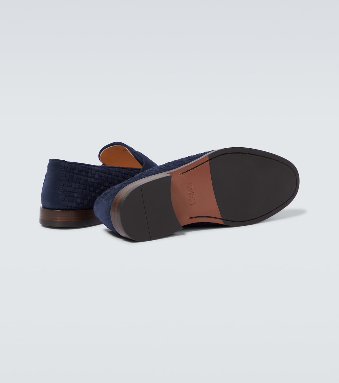 Woven suede penny loafers | Brunello Cucinelli