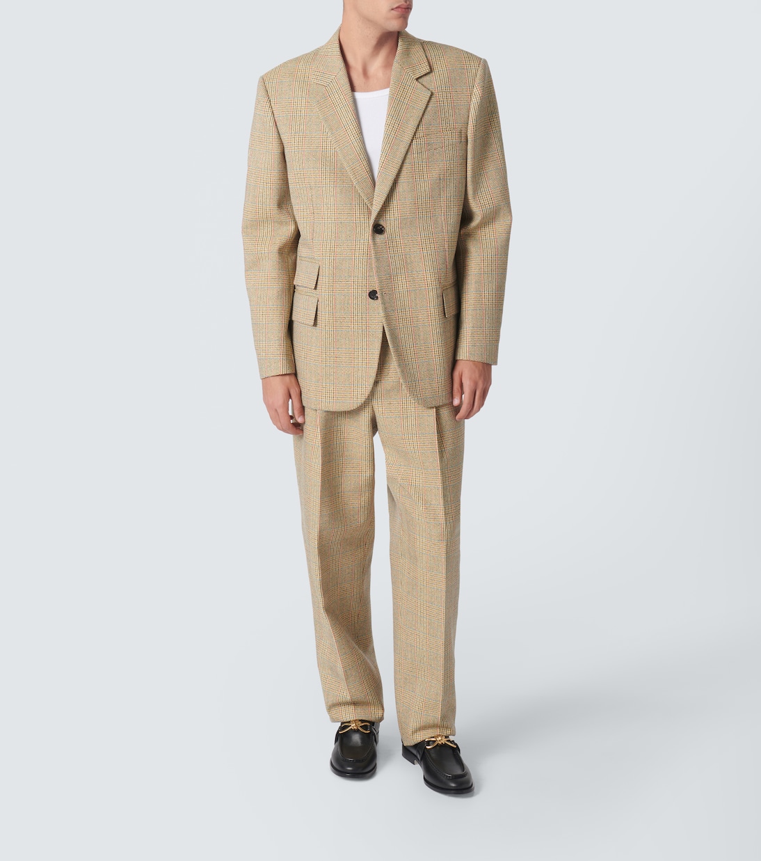 Checked wool and cotton-blend blazer | Bottega Veneta
