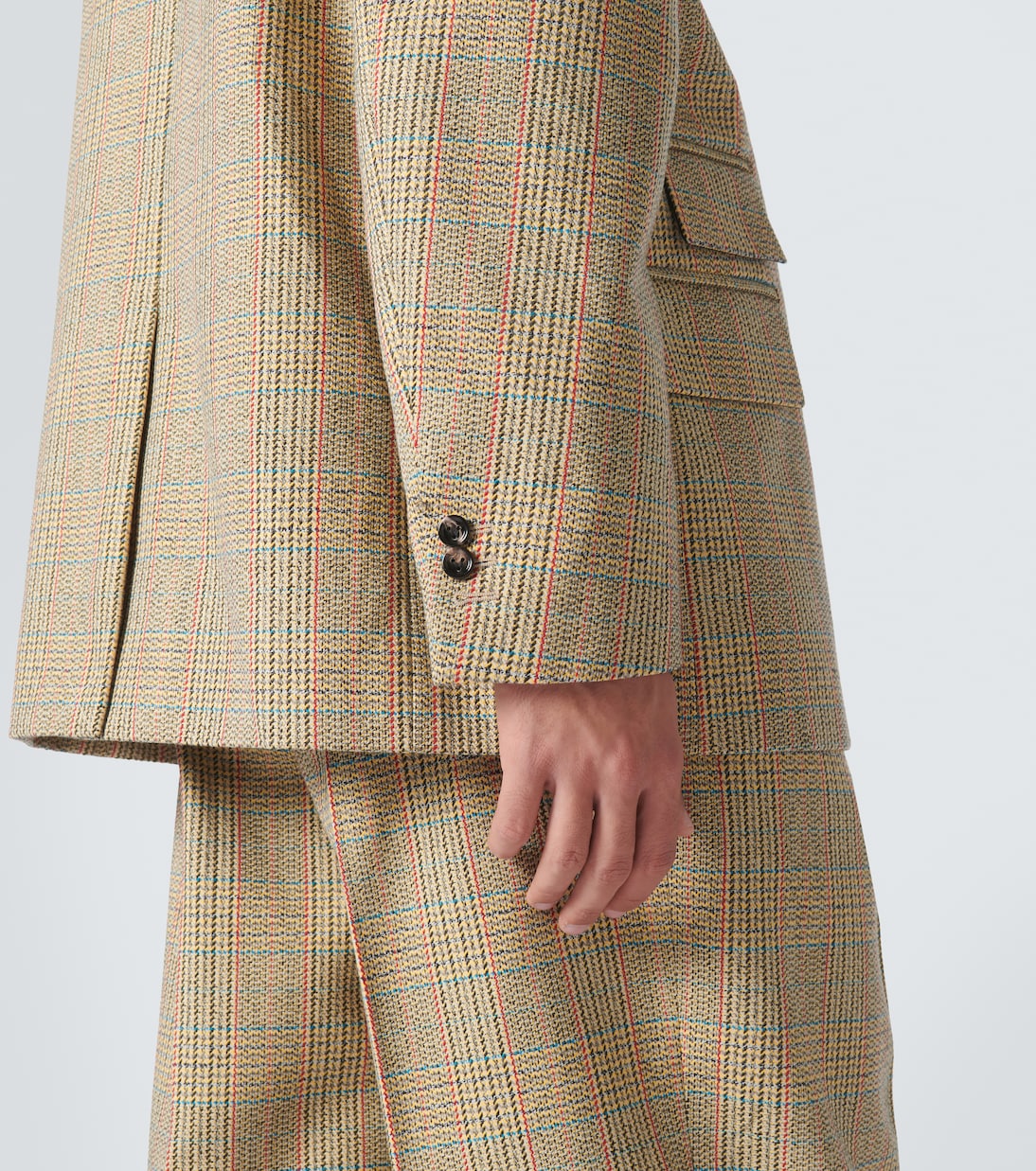 Checked wool and cotton-blend blazer | Bottega Veneta