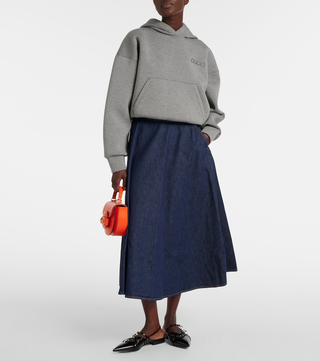 Falda midi de denim | Gucci