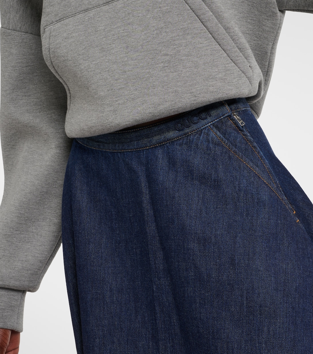 Falda midi de denim | Gucci