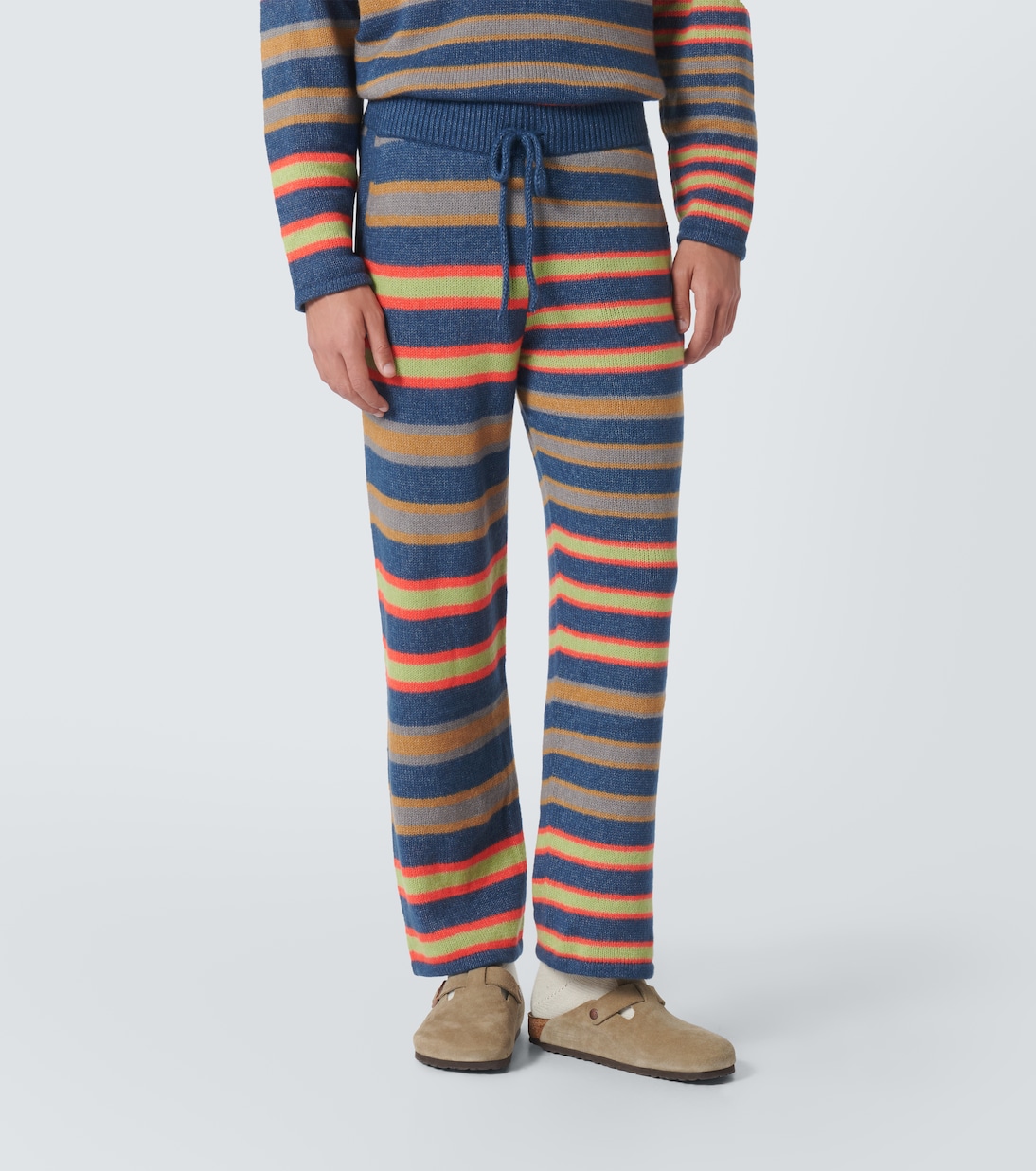 Pantaloni Leo in cashmere e cotone a righe | The Elder Statesman