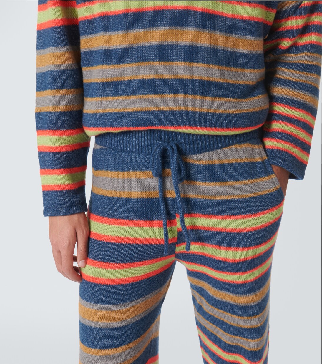 Pantaloni Leo in cashmere e cotone a righe | The Elder Statesman