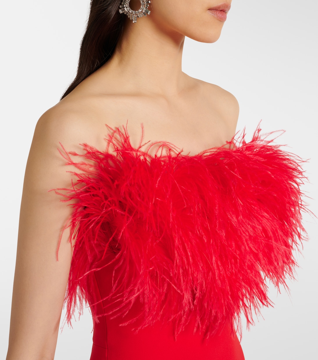 Abito midi con piume | David Koma