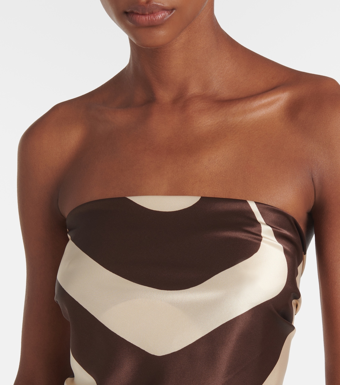 Printed silk satin bandeau top | SIR