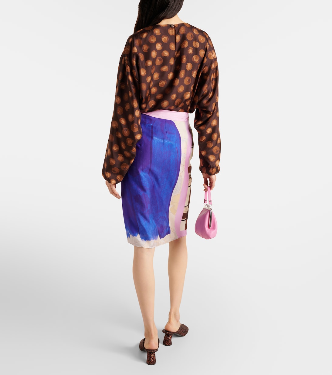 Printed silk wrap skirt | Dries Van Noten