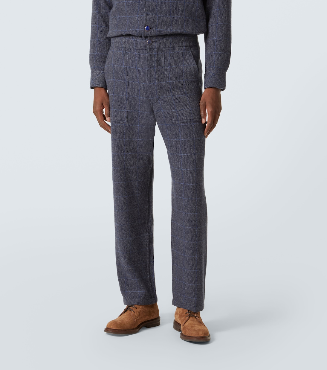 Pantalones rectos de cachemir a cuadros | God's True Cashmere