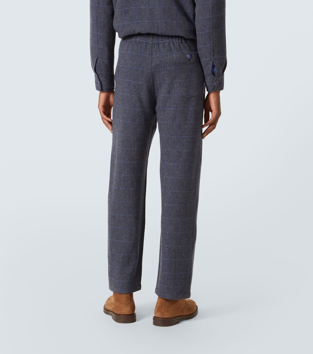Pantalones rectos de cachemir a cuadros | God's True Cashmere