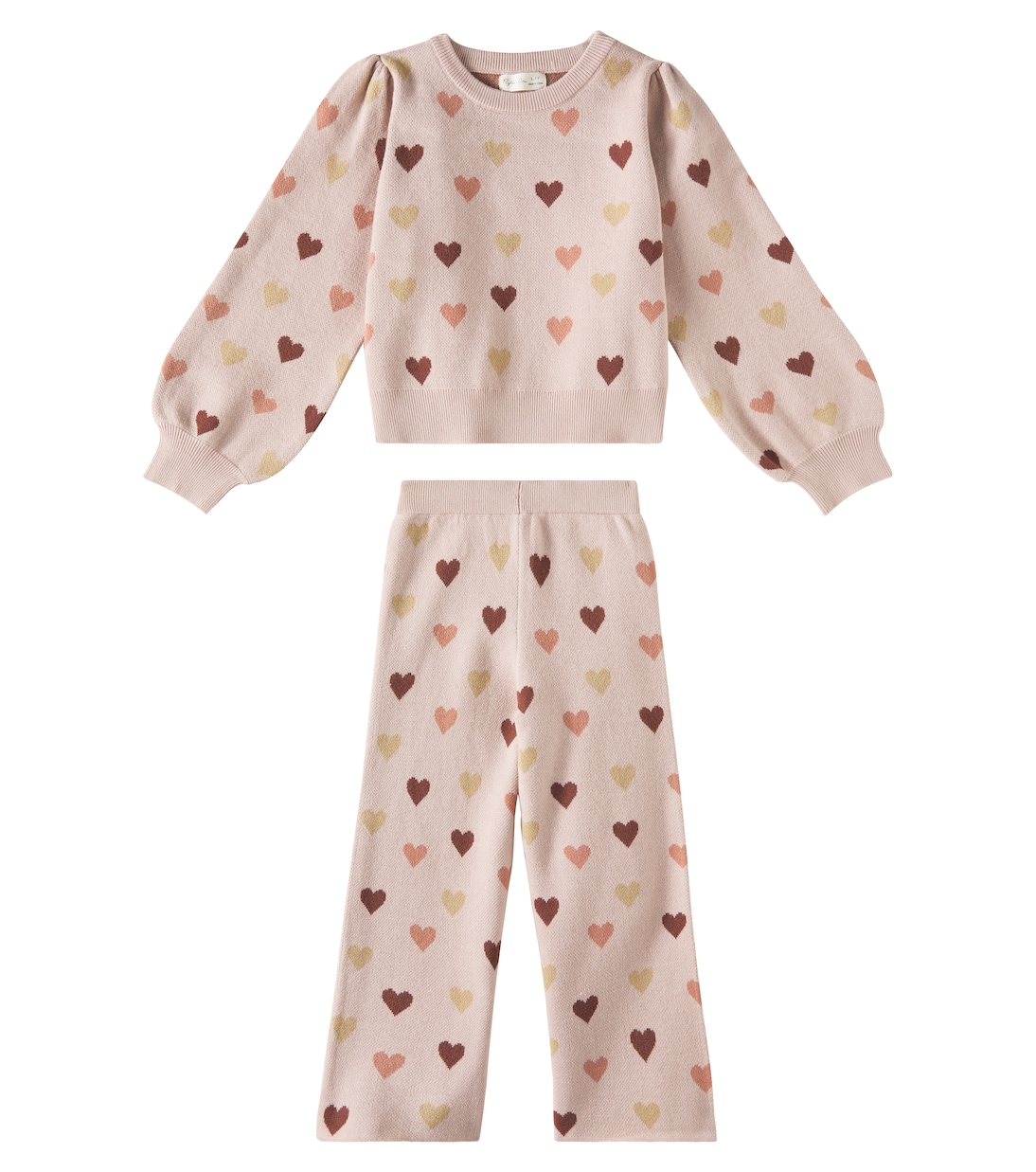 Hearts jacquard sweatshirt and sweatpants set | Rylee + Cru